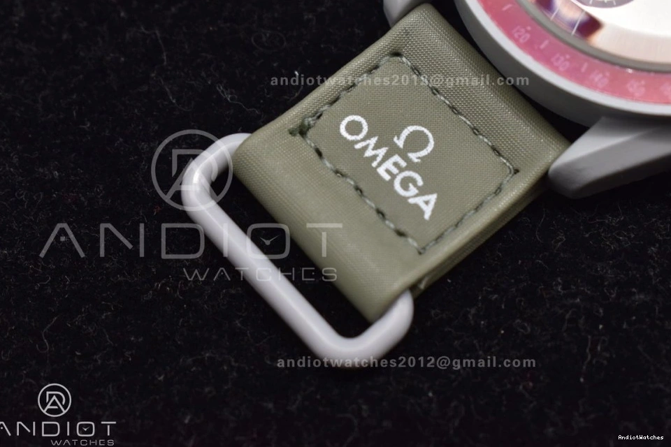 to Strap Omega Moonwatch Mission Pluto GoodFit Swatch Quartz Bioceramic 1182 on Nylon x 0316